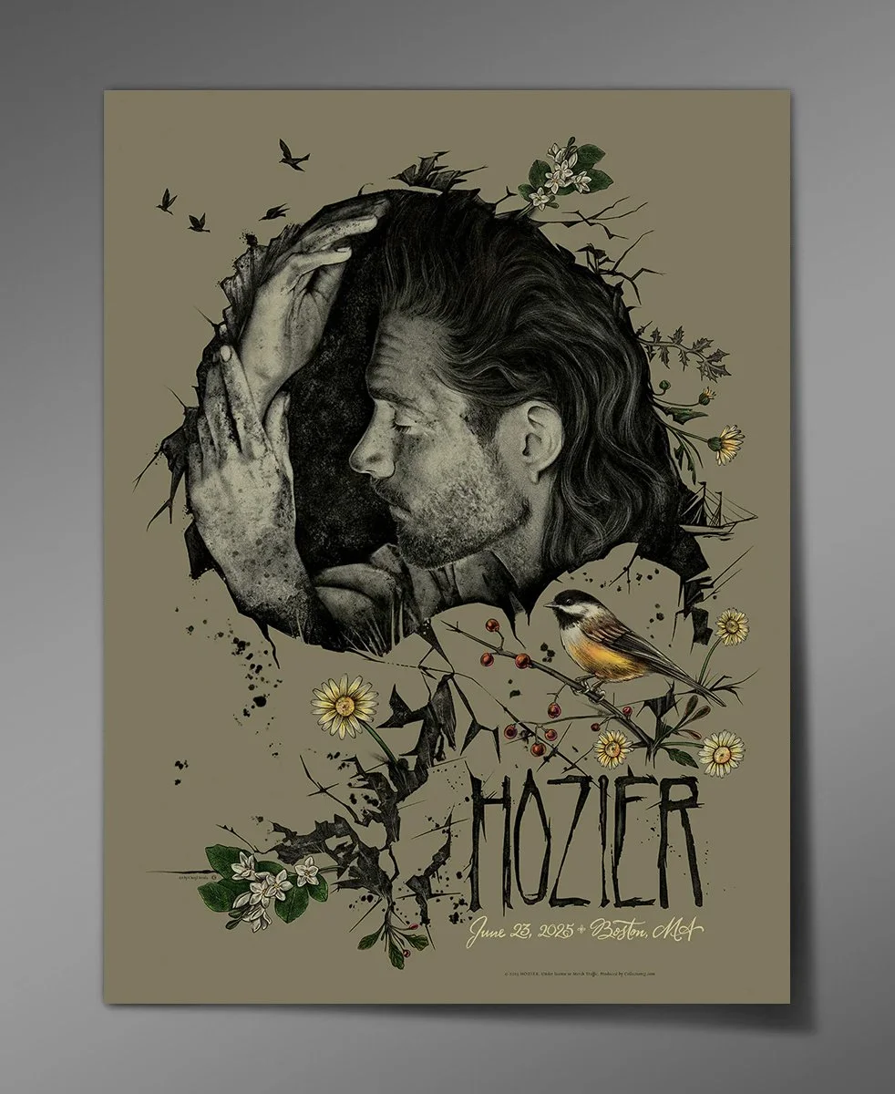 Hozier 2025 Boston Concert Poster — artbycherylsavala